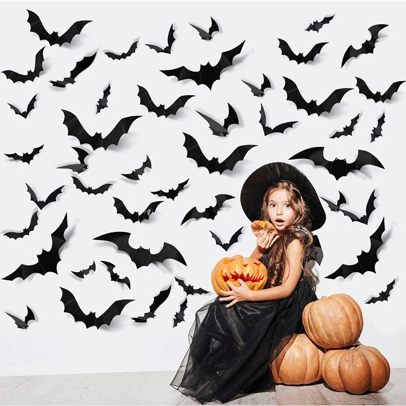 Halloween 3D Black Bat Wall Stickers