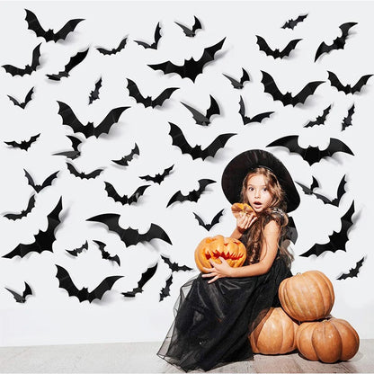 Halloween 3D Black Bat Wall Stickers